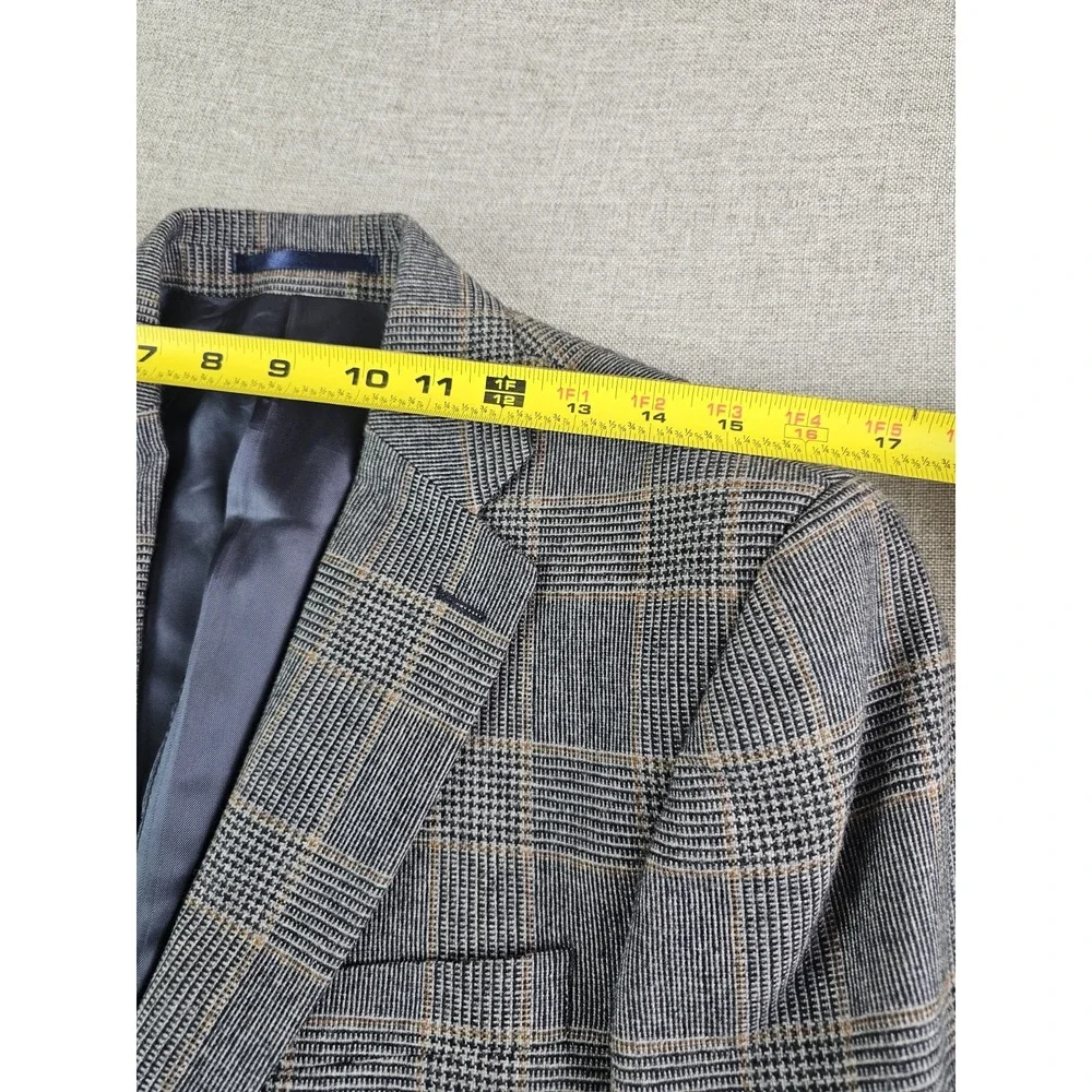 Charles Thyrwitt Blazer Mens 38 S Glen Plaid Moon British Cloth Wool Blend Slim